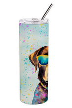 Load image into Gallery viewer, Chocolate Labrador Hippie Dawg Stainless Steel Skinny Tumbler