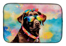 Load image into Gallery viewer, Chocolate Labrador Hippie Dawg Dish Drying Mat