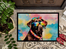 Load image into Gallery viewer, Chocolate Labrador Hippie Dawg Doormat - 24x36 Decorative Floor Mat – Indoor/Outdoor Rug with Artistic Flair
