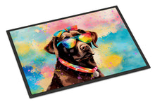 Load image into Gallery viewer, Chocolate Labrador Hippie Dawg Doormat - 24x36 Decorative Floor Mat – Indoor/Outdoor Rug with Artistic Flair