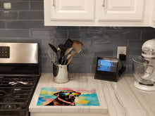 Load image into Gallery viewer, Chocolate Labrador Hippie Dawg Glass Cutting Boards – Durable, Decorative Kitchen Art Large