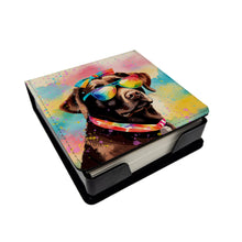 Load image into Gallery viewer, Chocolate Labrador Hippie Dawg PU Leather Note Paper Holder