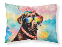 Load image into Gallery viewer, Chocolate Labrador Hippie Dawg Standard Pillowcase – Artistic Decorative Front, White Back