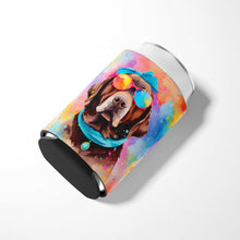 Load image into Gallery viewer, Chocolate Labrador Hippie Dawg Can or Bottle Hugger