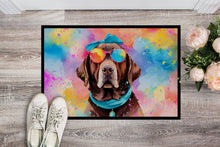 Load image into Gallery viewer, Chocolate Labrador Hippie Dawg Doormat - 24x36 Decorative Floor Mat – Indoor/Outdoor Rug with Artistic Flair