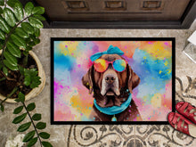 Load image into Gallery viewer, Chocolate Labrador Hippie Dawg Doormat - 24x36 Decorative Floor Mat – Indoor/Outdoor Rug with Artistic Flair