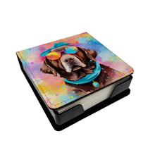 Load image into Gallery viewer, Chocolate Labrador Hippie Dawg PU Leather Note Paper Holder
