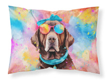 Load image into Gallery viewer, Chocolate Labrador Hippie Dawg Standard Pillowcase – Artistic Decorative Front, White Back