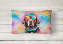 Load image into Gallery viewer, Chocolate Labrador Hippie Dawg Fabric Decorative Pillow