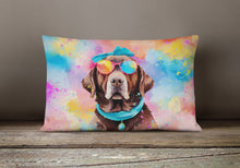 Load image into Gallery viewer, Chocolate Labrador Hippie Dawg Fabric Decorative Pillow