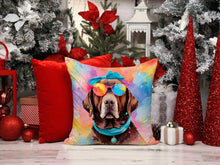 Load image into Gallery viewer, Chocolate Labrador Hippie Dawg Throw Pillow - 14x14 Decorative Pillow – Art for Your Home &amp; Patio