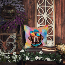 Load image into Gallery viewer, Chocolate Labrador Hippie Dawg Throw Pillow - 14x14 Decorative Pillow – Art for Your Home &amp; Patio