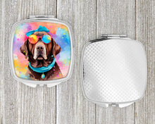 Load image into Gallery viewer, Chocolate Labrador Hippie Dawg Compact Mirror – Stylish Purse Mirror with Artistic Covers