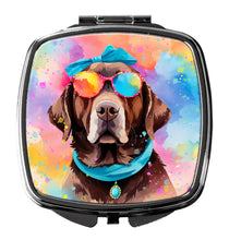 Load image into Gallery viewer, Chocolate Labrador Hippie Dawg Compact Mirror – Stylish Purse Mirror with Artistic Covers