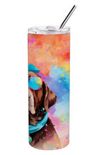 Load image into Gallery viewer, Chocolate Labrador Hippie Dawg Stainless Steel Skinny Tumbler