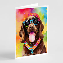 Load image into Gallery viewer, Chocolate Labrador Hippie Dawg Greeting Cards - Blank Note Cards – 8-Pack of Artist-Designed Cards with Envelopes