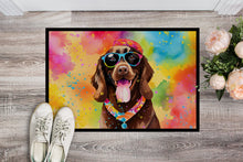 Load image into Gallery viewer, Chocolate Labrador Hippie Dawg Doormat - 24x36 Decorative Floor Mat – Indoor/Outdoor Rug with Artistic Flair
