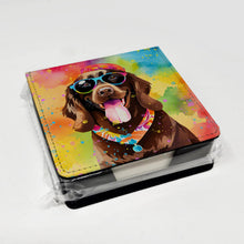 Load image into Gallery viewer, Chocolate Labrador Hippie Dawg PU Leather Note Paper Holder