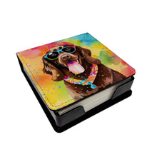 Load image into Gallery viewer, Chocolate Labrador Hippie Dawg PU Leather Note Paper Holder