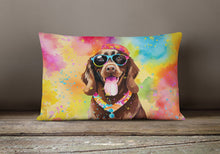 Load image into Gallery viewer, Chocolate Labrador Hippie Dawg Fabric Decorative Pillow