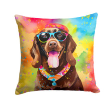 Load image into Gallery viewer, Chocolate Labrador Hippie Dawg Throw Pillow - 14x14 Decorative Pillow – Art for Your Home &amp; Patio