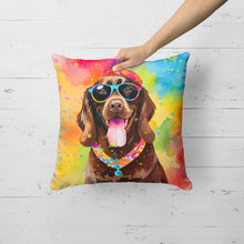 Load image into Gallery viewer, Chocolate Labrador Hippie Dawg Fabric Decorative Pillow