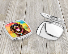 Load image into Gallery viewer, Chocolate Labrador Hippie Dawg Compact Mirror – Stylish Purse Mirror with Artistic Covers