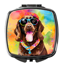 Load image into Gallery viewer, Chocolate Labrador Hippie Dawg Compact Mirror – Stylish Purse Mirror with Artistic Covers