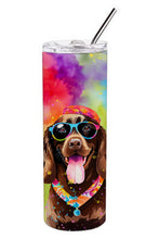 Load image into Gallery viewer, Chocolate Labrador Hippie Dawg Stainless Steel Skinny Tumbler