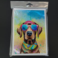 Load image into Gallery viewer, Chocolate Labrador Hippie Dawg Greeting Cards - Blank Note Cards – 8-Pack of Artist-Designed Cards with Envelopes