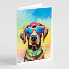 Load image into Gallery viewer, Chocolate Labrador Hippie Dawg Greeting Cards - Blank Note Cards – 8-Pack of Artist-Designed Cards with Envelopes