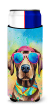 Load image into Gallery viewer, Chocolate Labrador Hippie Dawg Slim Can Huggers – Fun, Functional Drink Coolers for Every Occasion