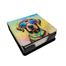 Load image into Gallery viewer, Chocolate Labrador Hippie Dawg PU Leather Note Paper Holder
