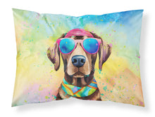 Load image into Gallery viewer, Chocolate Labrador Hippie Dawg Standard Pillowcase – Artistic Decorative Front, White Back