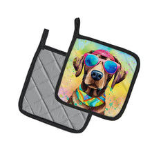 Load image into Gallery viewer, Chocolate Labrador Hippie Dawg Pot Holders - Set of 2 Decorative Kitchen Helpers | Made in the USA