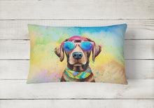 Load image into Gallery viewer, Chocolate Labrador Hippie Dawg Fabric Decorative Pillow