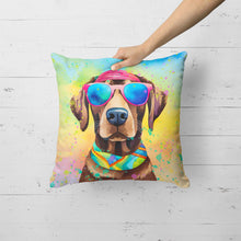 Load image into Gallery viewer, Chocolate Labrador Hippie Dawg Fabric Decorative Pillow