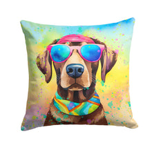 Load image into Gallery viewer, Chocolate Labrador Hippie Dawg Fabric Decorative Pillow