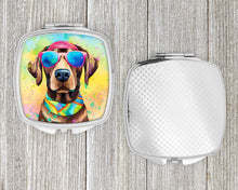 Load image into Gallery viewer, Chocolate Labrador Hippie Dawg Compact Mirror – Stylish Purse Mirror with Artistic Covers