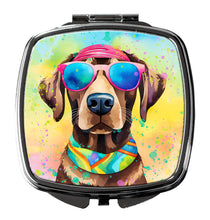 Load image into Gallery viewer, Chocolate Labrador Hippie Dawg Compact Mirror – Stylish Purse Mirror with Artistic Covers