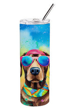 Load image into Gallery viewer, Chocolate Labrador Hippie Dawg Stainless Steel Skinny Tumbler