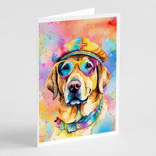 Load image into Gallery viewer, Yellow Labrador Hippie Dawg Greeting Cards - Blank Note Cards – 8-Pack of Artist-Designed Cards with Envelopes