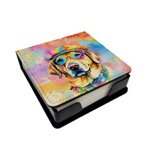 Load image into Gallery viewer, Yellow Labrador Hippie Dawg PU Leather Note Paper Holder