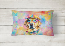 Load image into Gallery viewer, Yellow Labrador Hippie Dawg Fabric Decorative Pillow