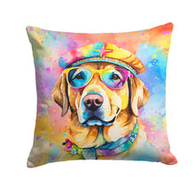Load image into Gallery viewer, Yellow Labrador Hippie Dawg Throw Pillow - 14x14 Decorative Pillow – Art for Your Home &amp; Patio