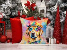 Load image into Gallery viewer, Yellow Labrador Hippie Dawg Fabric Decorative Pillow
