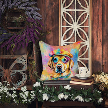 Load image into Gallery viewer, Yellow Labrador Hippie Dawg Fabric Decorative Pillow