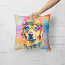 Load image into Gallery viewer, Yellow Labrador Hippie Dawg Fabric Decorative Pillow