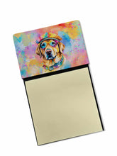 Load image into Gallery viewer, Yellow Labrador Hippie Dawg Sticky Note Holder- Refiilable Desk Accessory Note Pad