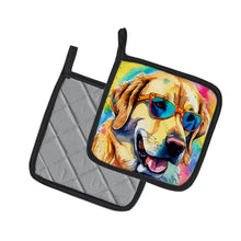 Load image into Gallery viewer, Yellow Labrador Hippie Dawg Pot Holders - Set of 2 Decorative Kitchen Helpers | Made in the USA